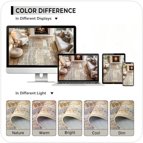 Toneed Washable 8x10 Camel Area Rug - Image 6