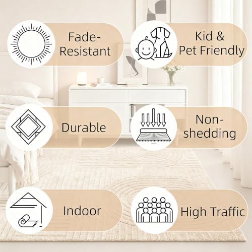 Brown Solid Area Rug 10x14, Washable Non Slip Rugs - Image 4