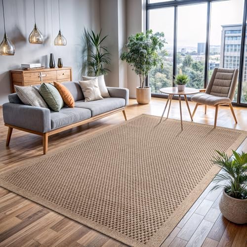 CAMILSON Easy Jute Rug 8x10, Indoor Outdoor Natural Color Fiber Area Rugs - Image 3