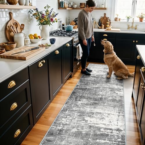 Washable 2X10 Kitchen Area Rug: Entryway Abstract Rug Runner Soft Bedroom by HYHAOYUNLAI