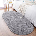 Noahas 2.8x6.3 Grey Fluffy Soft Oval Rug Non-Slip by ModernHomeDecor