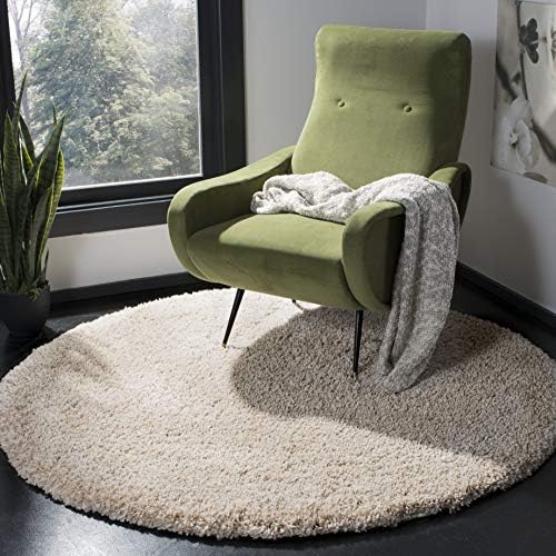 SAFAVIEH California Shag Round Rug 10', Soft Plush Modern Beige SG151-1313 by Unknown