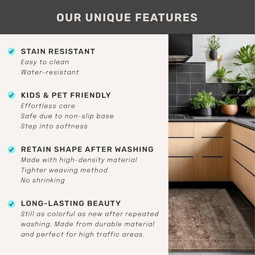 Hazo Haus Brown Washable 3x20 Extra Long Hallway Runner Rug, Neutral Boho Large - Image 5