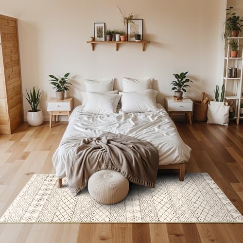 2'x6' Hallway Runner Rug Washable: Non Slip Moroccan Runners Beige - Image 4