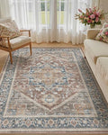 Washable Area Rug-6X9 Vintage Neutral Soft Antique Red by MICGEEK