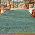 Turquoise 8x10 Washable Area Rugs by TALANOVA
