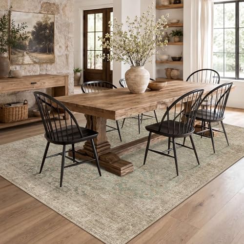 Washable Area Rug 6x9, Non-Slip Boho Carpet - Image 4