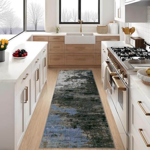 GarveeHome Modern Abstract Runner Rug 2.5x8 Hallway Rug Gray Brown - Image 2