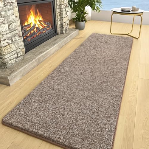AROGAN 2x8 Runner Rug for Hallway, Long Runner Rugs Non Slip, Matte Brown - Image 3