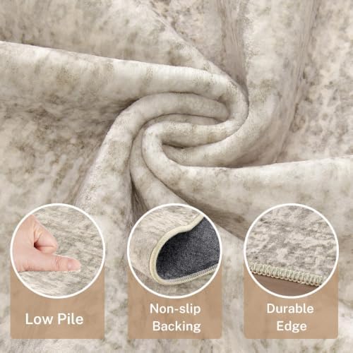 Area Rug Living Room-8X10 Abstract Washable Rug Brown-01 - Image 5