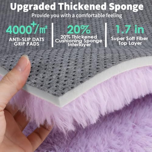 ONASAR Purple Rugs for Living Room Bedroom, 5x8 Fluffy Bedside Area Rug - Image 5