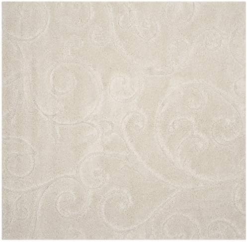 SAFAVIEH Florida Shag Square Rug 6'7", Soft Plush Cream SG455-1111 - Image 3