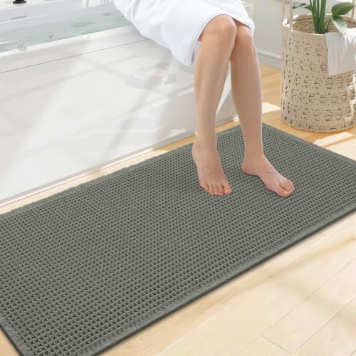 Smiry Waffle Bath Mat 47X20, Extra Soft Absorbent Bathroom Rugs by Smiry