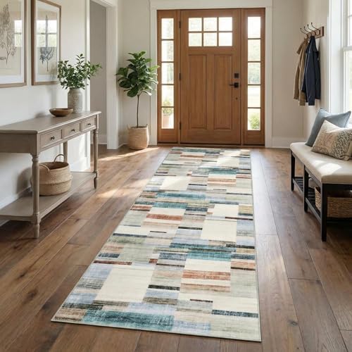 Garvee Geometric Washable Runner Rug 2x10 Entryway Rug Non Slip Kitchen Rugs by Garvee