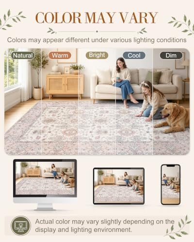 OLANLY 9x12 Washable Area Rug, Soft Non Slip Carpet - Image 2