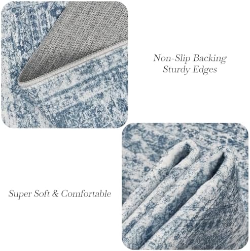 Soalmost Washable Area Rug 8x10 Large Soft Blue Rugs - Image 5