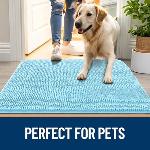 OLANLY Dog Door Mat for Muddy Paws 70x32, Super Absorbent Chenille Mud Mat - Image 6