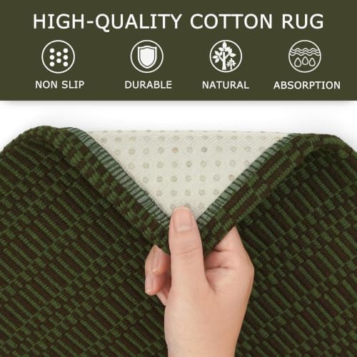 KOZYFLY 2x3 Washable Entryway Rug, Woven Door Mat, Sage Green/Taupe - Image 6