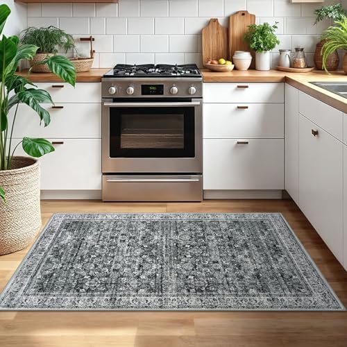 SIILOOM 3x5 Washable Area Rug Non Slip Door Mat Indoor - Image 2