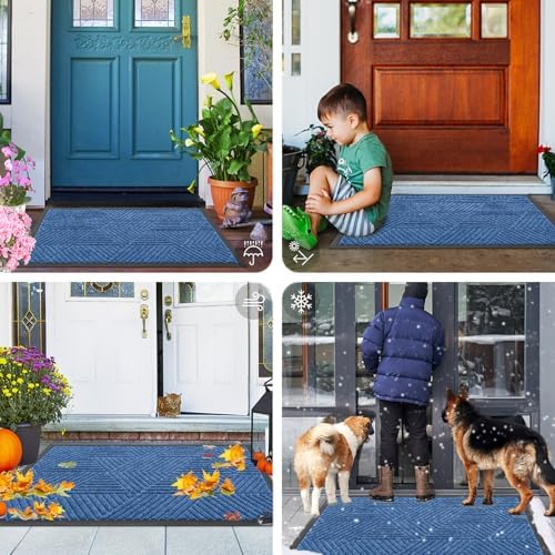 Smiry Front Door Mat Outside Entrance, Low Profile Rubber Doormat - Image 7