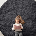 OLANLY Black Round Rugs for Bedroom by OLANLY