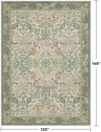 Floral Washable Large Rugs for Bedroom 10x14 - Image 2