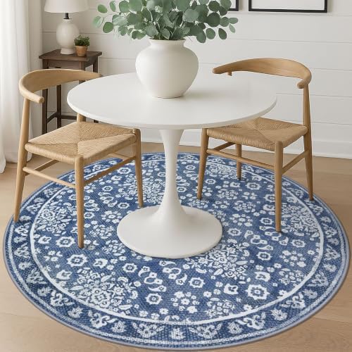 Vintage Washable Large Round Rug 6ft Circle Rug - Image 2