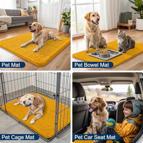 Smiry Dog Door Mat for Muddy Paws 30x17, Absorbs Moisture and Dirt Doormat - Image 6