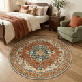 RELEANY Washable Area Rug, Round 4ft by RELEANY