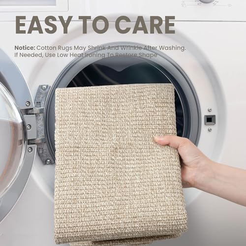 EARTHALL Washable Runner Rug, Non Slip Kitchen Runner, 2x7 Ft, Sand/Beige - Image 3