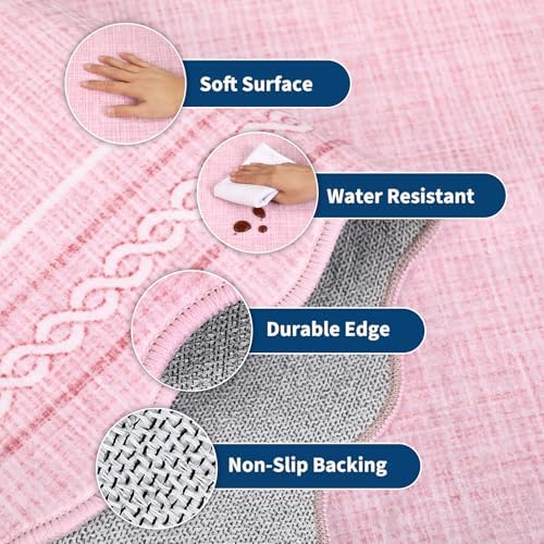 GarveeHome Scalloped Washable Area Rugs 4x6 Entry Rug Non Slip - Image 4