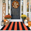 OLANLY Orange and Black Striped Rug 2'4" x 3'7" by OLANLY