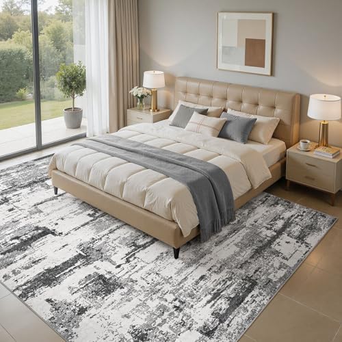 Area Rugs for Living Room: 4x6 Abstract Washable Rug Modern Neutral Large Soft - Image 5