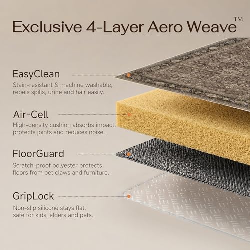 HUGEAR Brown Washable 6x9 Area Rugs - Image 6