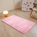 Pink Rabbit Striped Plush Rug 2'x3', Fluffy Shaggy Area Rug by CHOVY