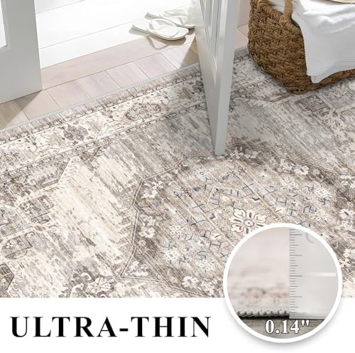 Washable Hallway Runner Rugs 3x8: Soft Ultra Thin Low Pile Carpet Machine - Image 4