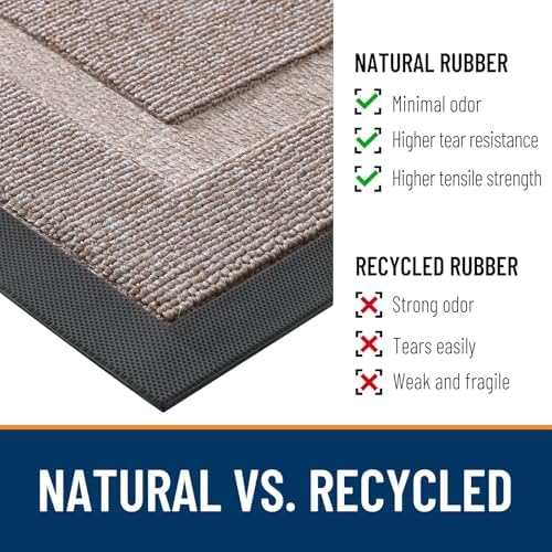 OLANLY Half Circle Front Door Mat Outside 35x23 All-Season Rubber Doormat - Image 3
