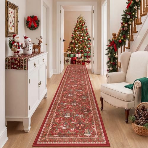 2x10 Christmas Runner Rug for Hallway, Washable Kitchen Rugs - Image 3