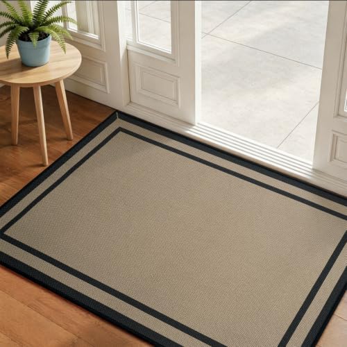 Indoor Door Mat Thin Low Profile Entryway Mats Brown 36"x59" by Unknown