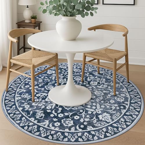 Vintage Washable Large Round Rug 6ft Circle Rug - Image 2