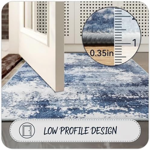 Blue Rug Runners for Hallways Kitchen Non Slip Washable 2x6 Entryway Runner Rugs - Image 5