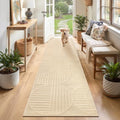Findosom Hallway Runner Rug 2x8, Geometric High-Low Textured Runner by Findosom