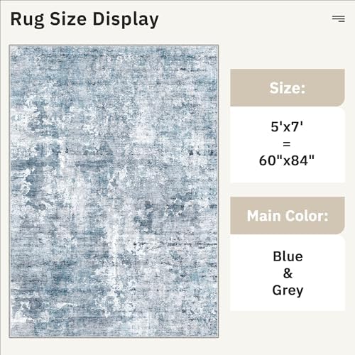 Soalmost Abstract Rug 5x7 Washable Area Rugs - Image 5