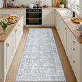3x6 Hallway Washable Runner Rug: Neutral Kitchen Carpet Gray by Luxturiy