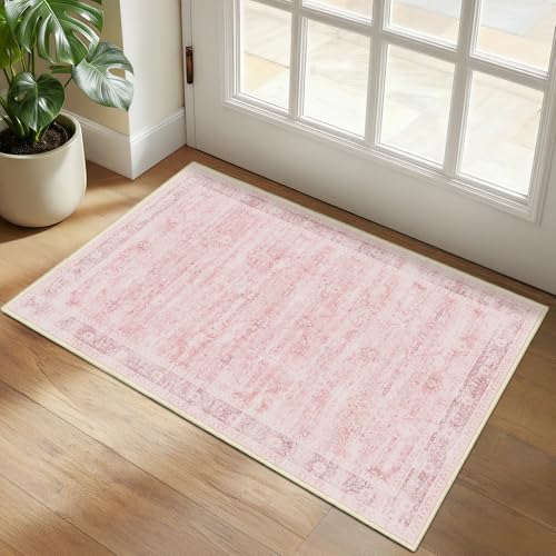 Small Pink Rug 2x3, Aesthetic Area Rug by Jainmy