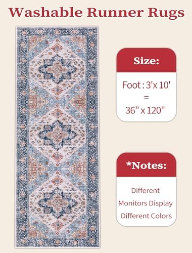 SERISSA 3x10 Washable Non Slip Boho Runner Rug - Image 6