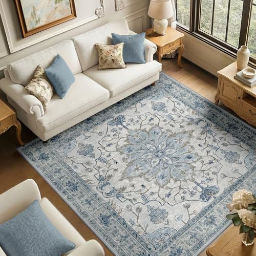 RELEANY Washable Area Rug, Square 6'x6' by RELEANY