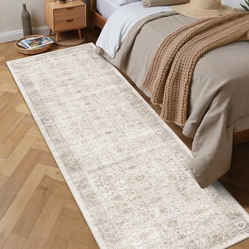 2x5 Runner Rug Neutral Vintage Washable Runner Rugs - Image 3