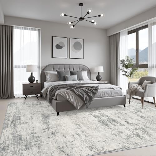 5x8 Area Rug Living Room: Modern Washable Indoor Soft Carpet Gray - Image 3