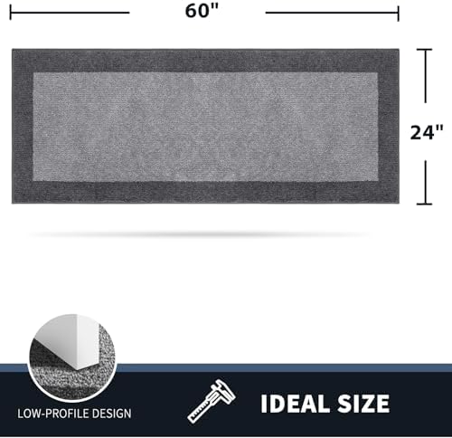 PURRUGS Hallway Runner Rug, Light Grey & Grey - Image 2